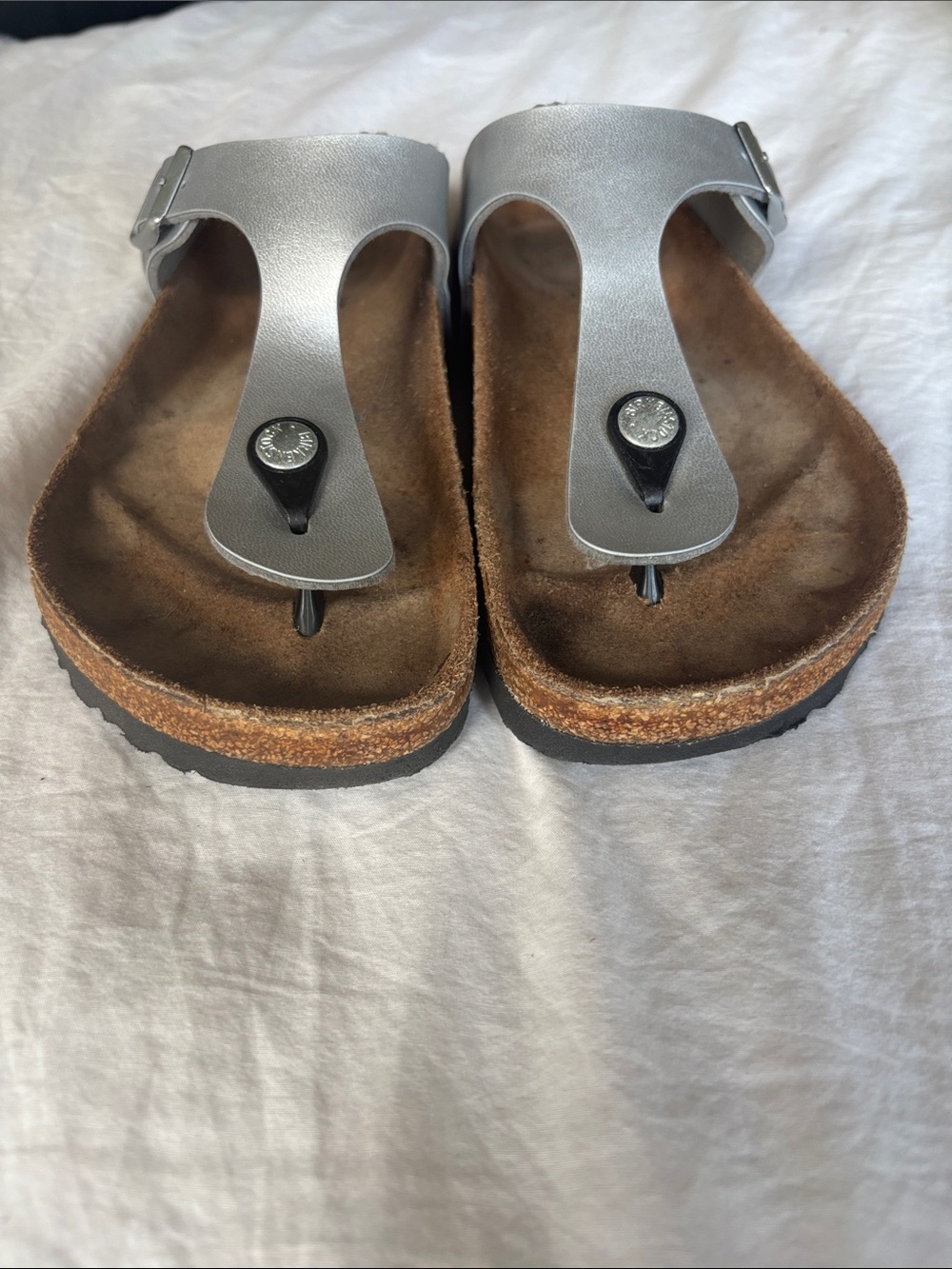EUC Birkenstock Gizeh Birko-Flor in Silver, 37 - Picture 5 of 9